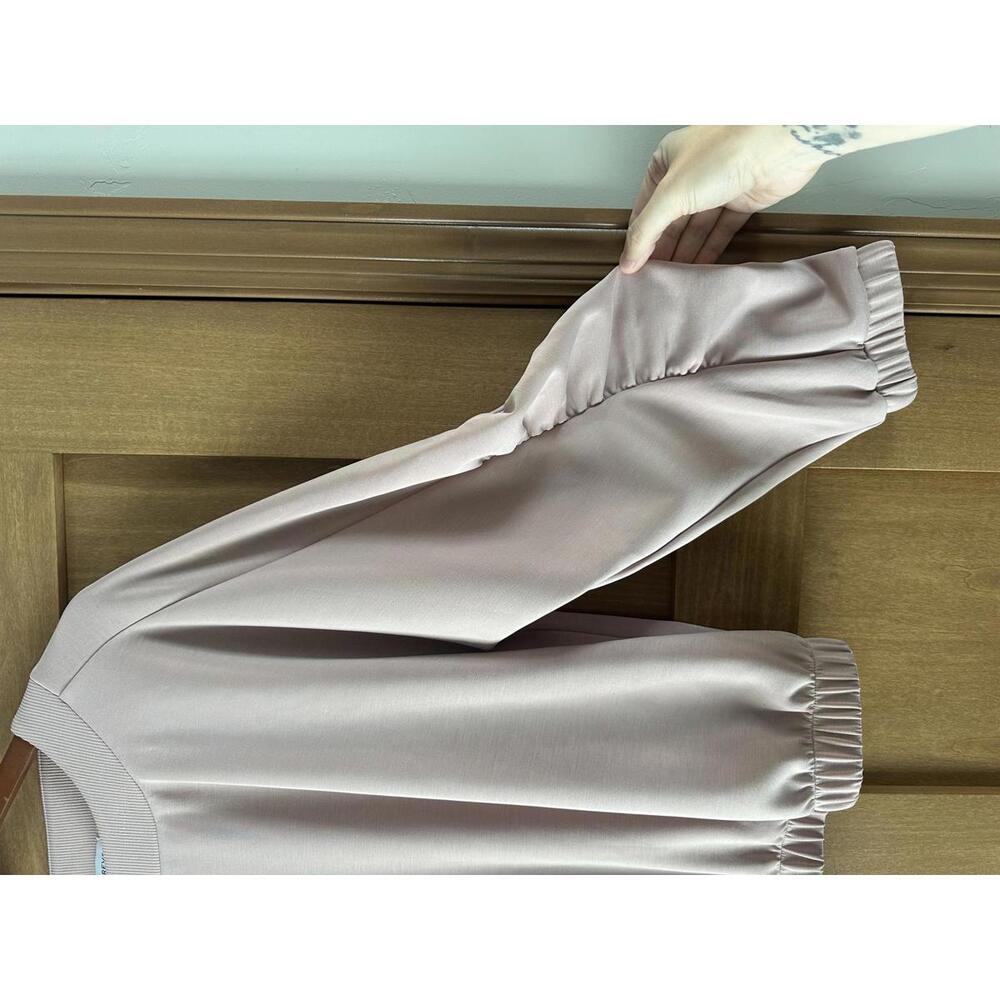 Evereve Mariana Sleek Pullover Crewneck Ruffle Sleeve Blush Pink Women’s Medium - Picture 4 of 15